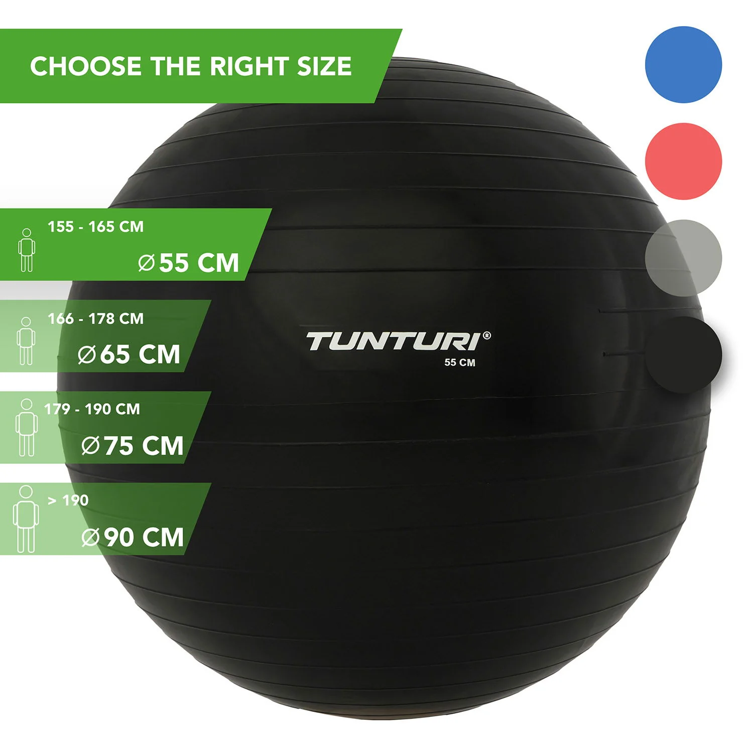 Tunturi Gymnastický míč s pumpičkou černý varianta 90 cm