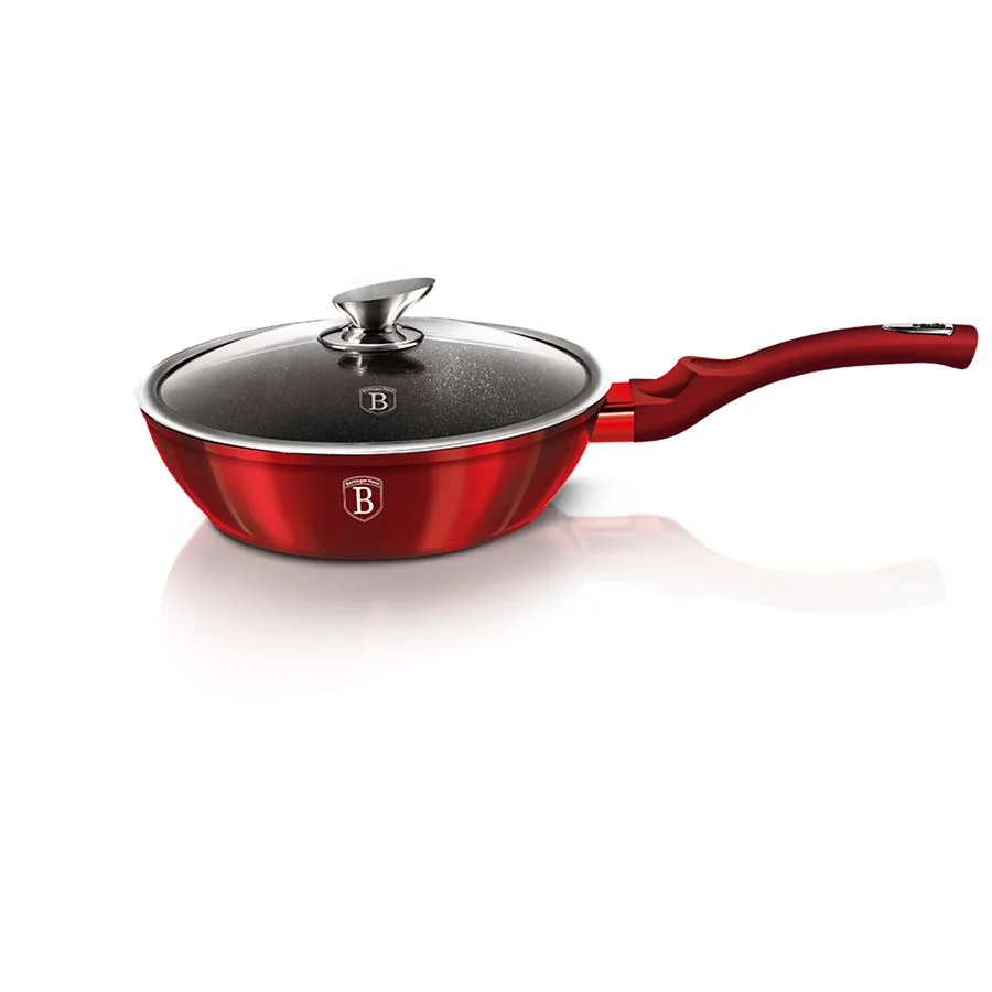 Berlingerhaus Pánev hluboká s mramorovým povrchem a poklicí 24 cm Burgundy Metallic Line