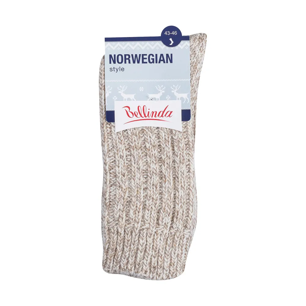 Bellinda NORWEGIAN teplé ponožky vel. 43/46 1 pár béžové