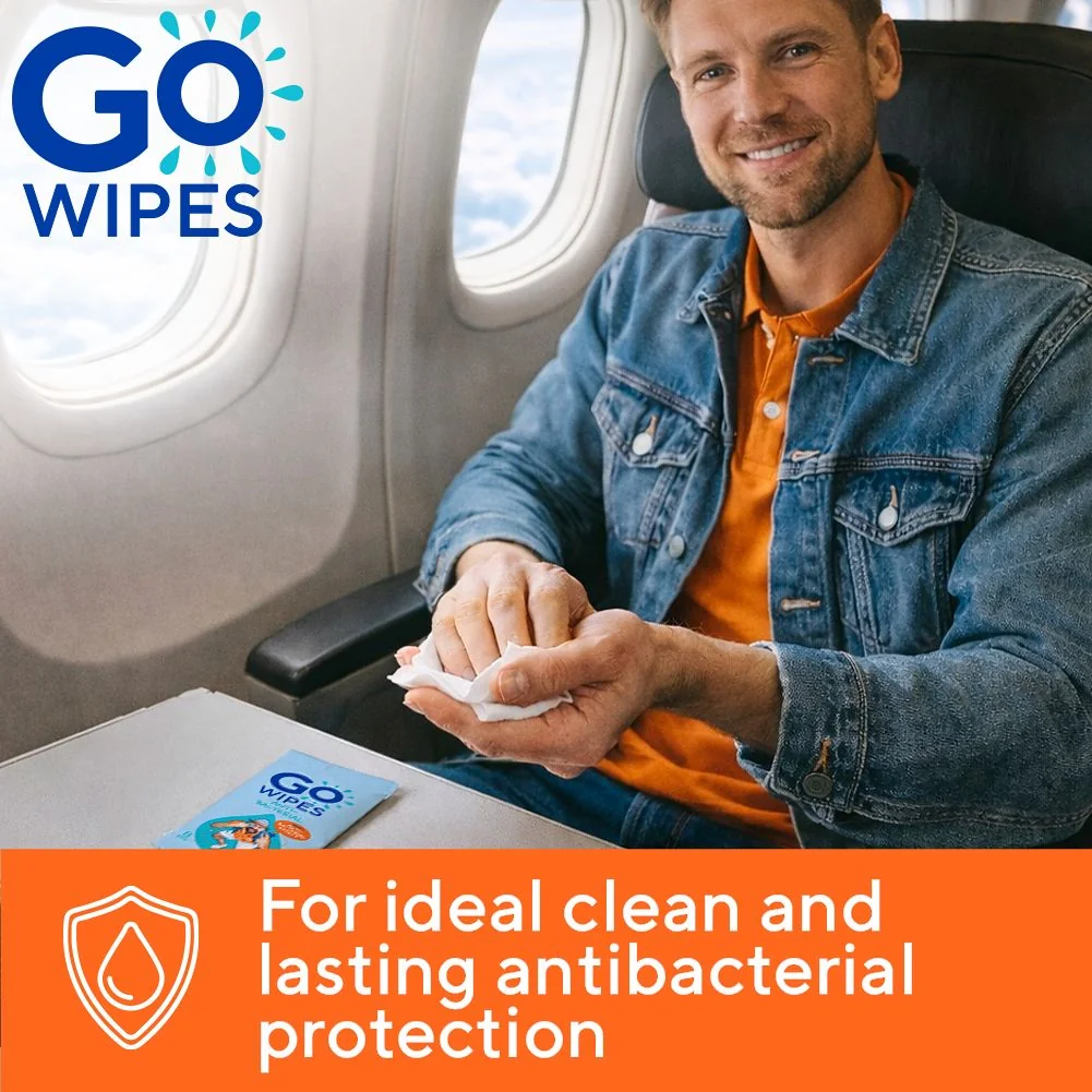 GoWipes Osvěžující vlhčené ubrousky s antibakteriálním účinkem Plastic Free 10x8 ks
