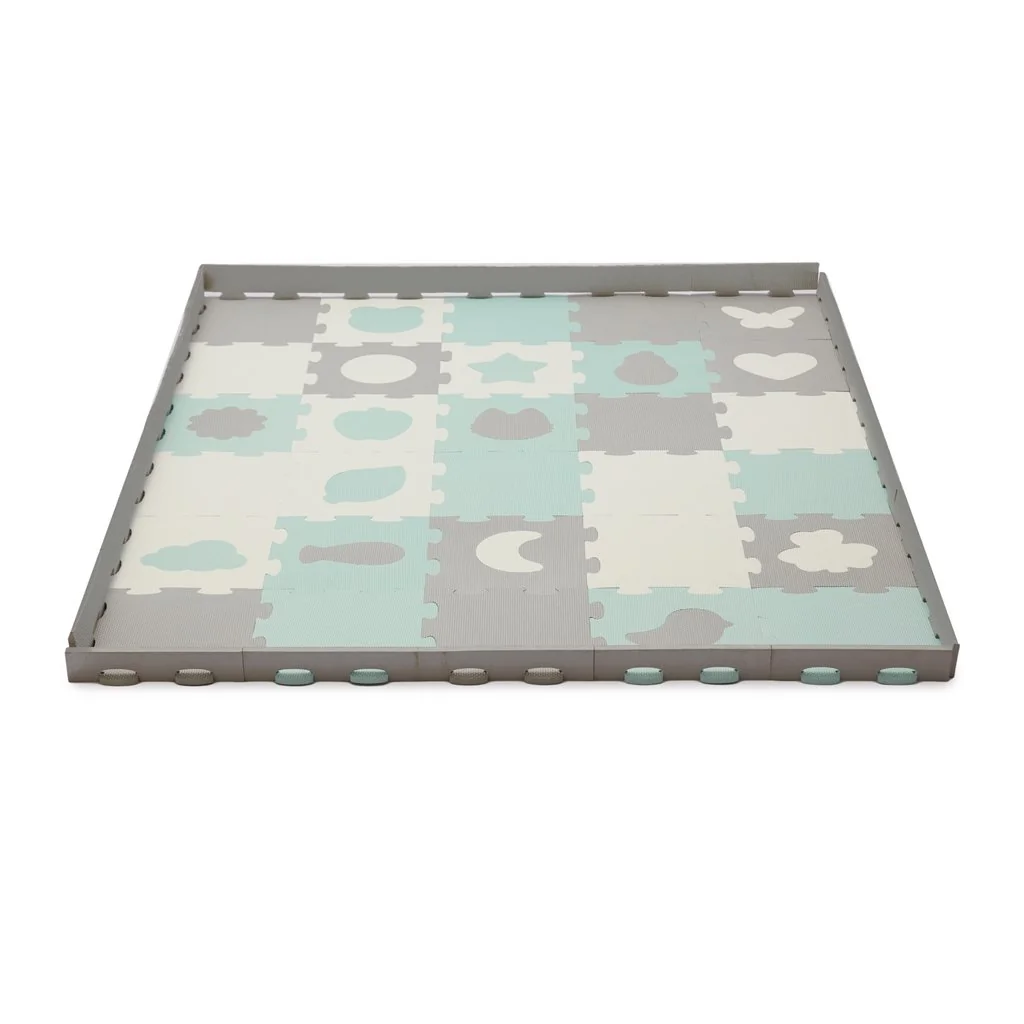 Kinderkraft Podložka pěnová puzzle Luno Shapes 185 x 165 cm Mint, 30ks, Premium