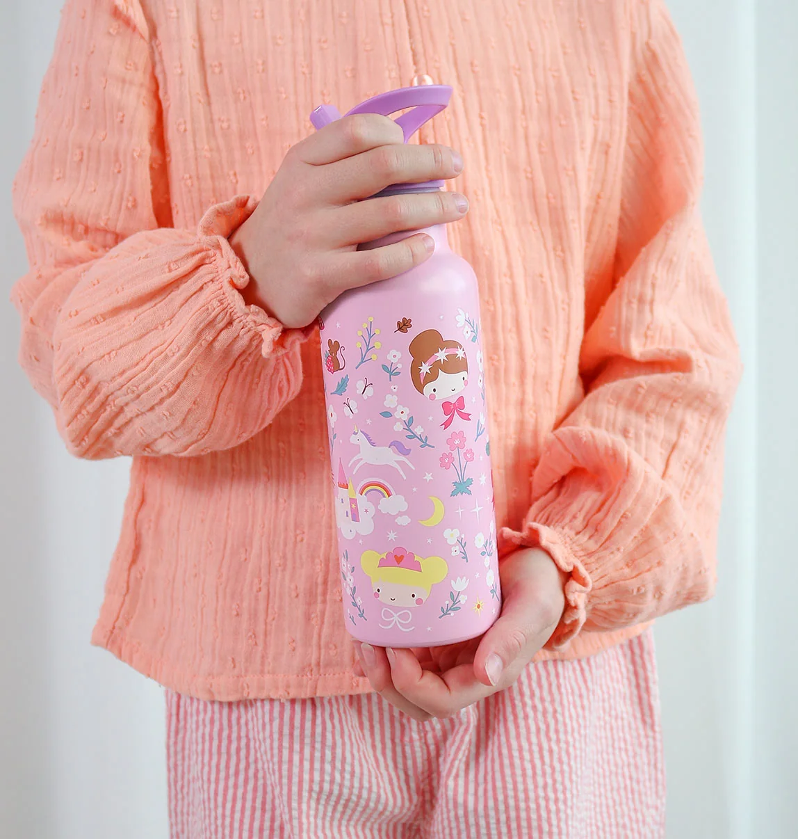 A Little Lovely Company nerezová láhev na pití, 500 ml - princezny
