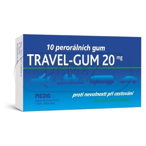 Travel-gum 20 mg 10 žvýkaček