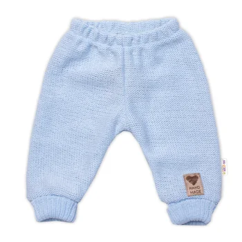 Baby Nellys Pletené kojenecké kalhoty, modré, 68/74