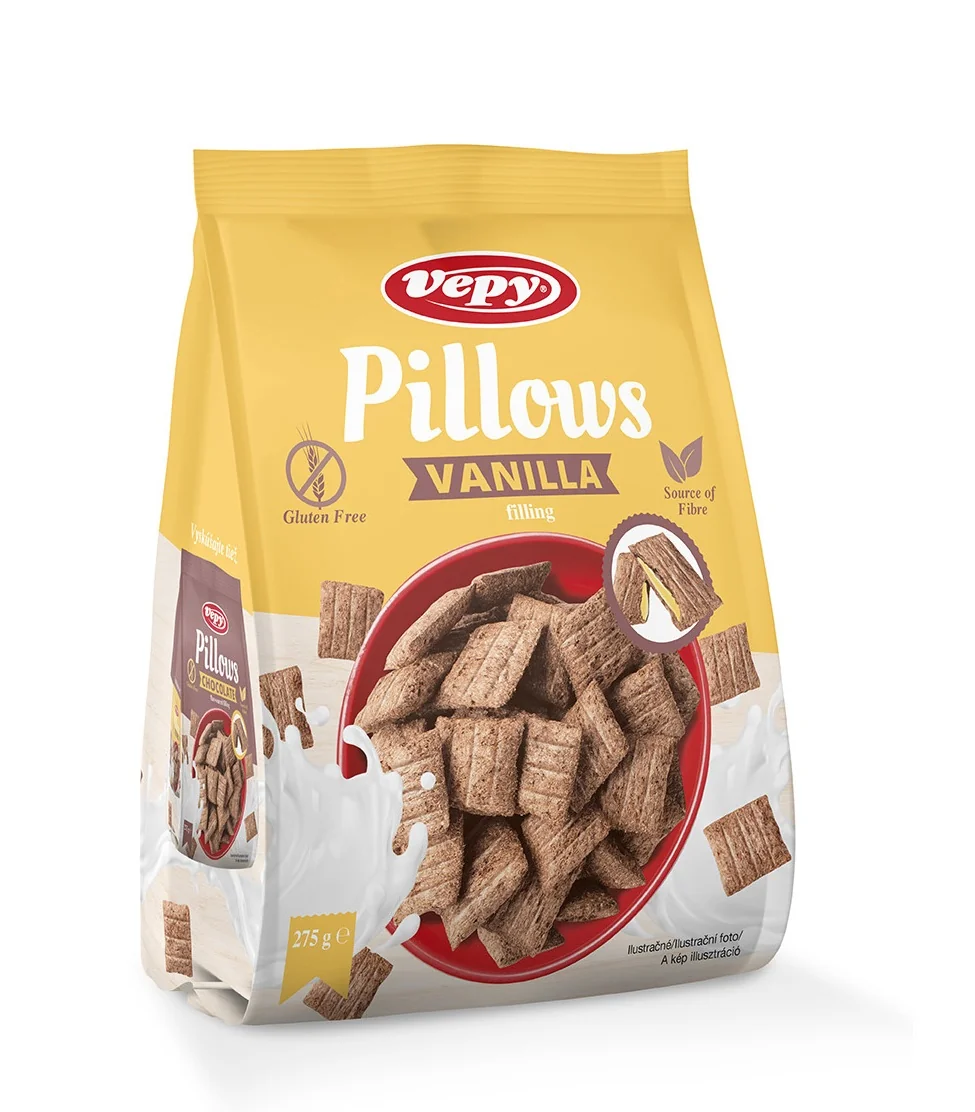 Vepy Pillows Vanilla s vanilkovou náplní bez lepku 275 g