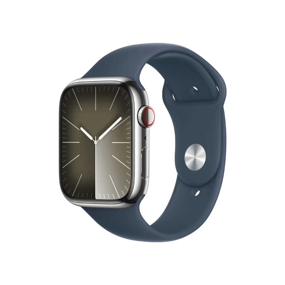Apple Watch S9 Cellular 45 mm sport band M/L smart hodinky Silver/Storm Blue