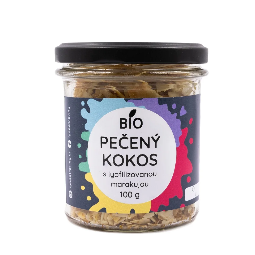 Lyopotraviny BIO Pečený kokos s mandlemi a lyofilizovanou marakujou, 100 g, dárkové balení