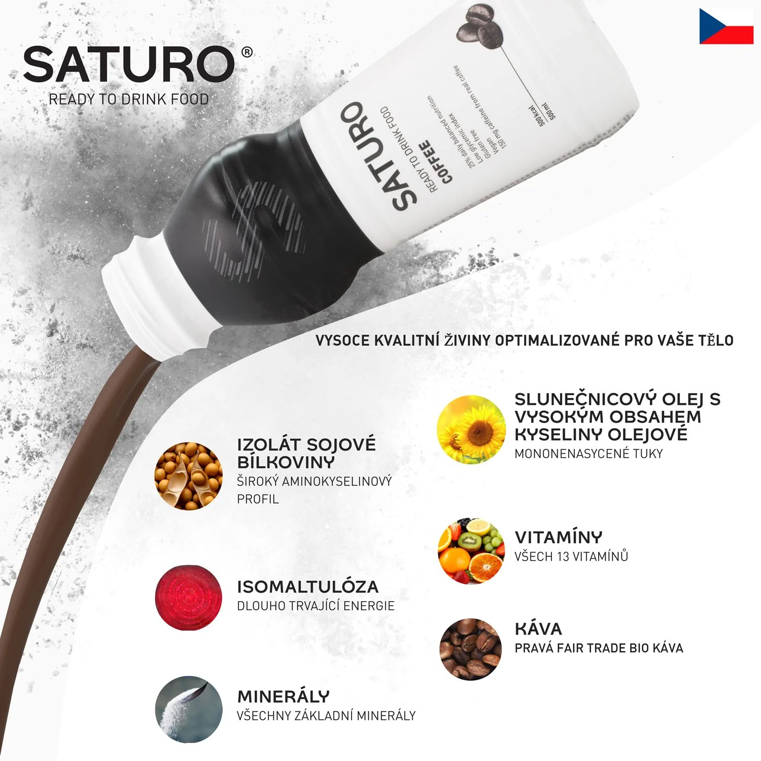 SATURO Káva drink 6x500 ml