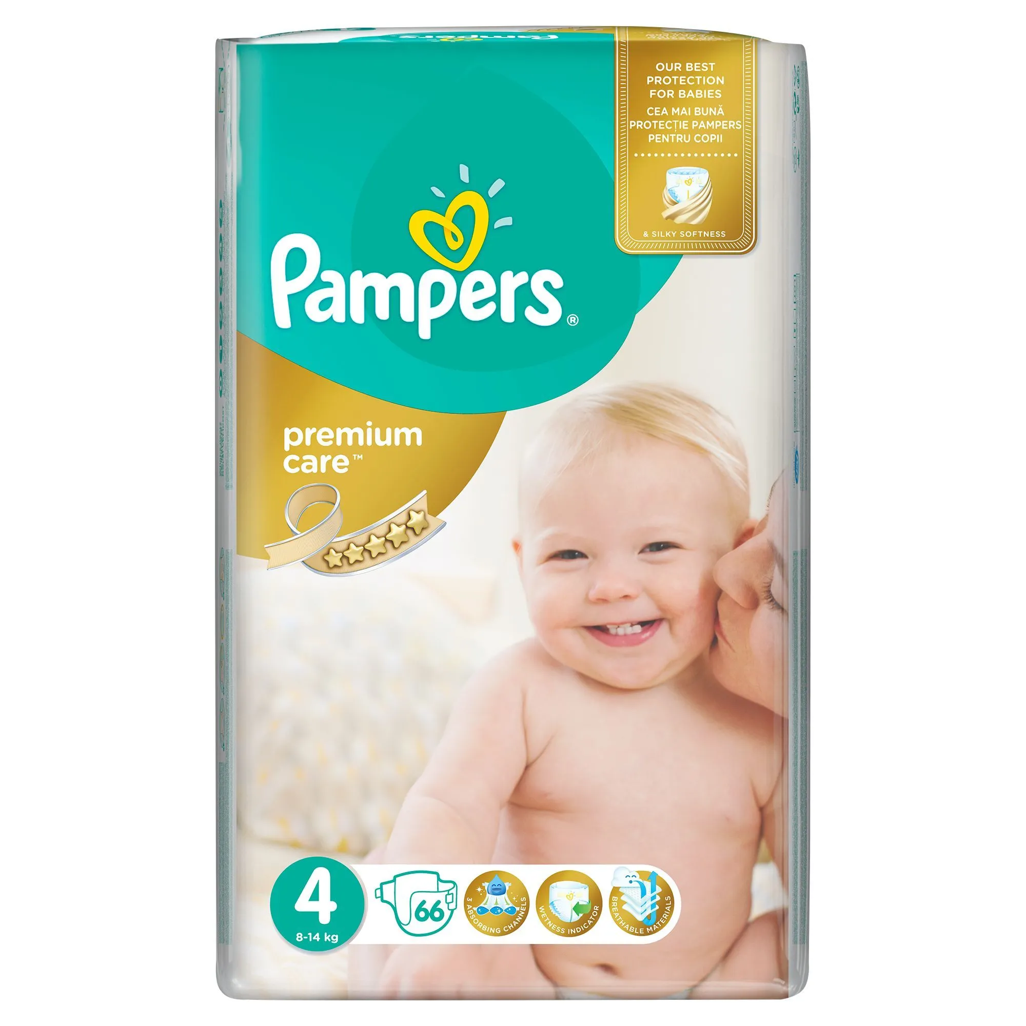 Pampers Premium Care vel. 4 Maxi dětské pleny 66 ks