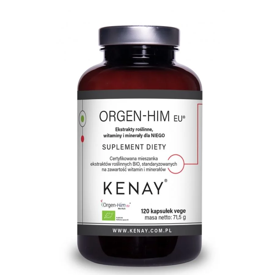 Kenay Orgen Him extrakty rostlinné vitaminy a minerály pro něj BIO 120 kapslí