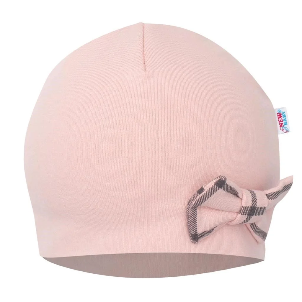New Baby Kojenecká čepička s šátkem na krk Missy růžová, vel. 86 (12-18m)