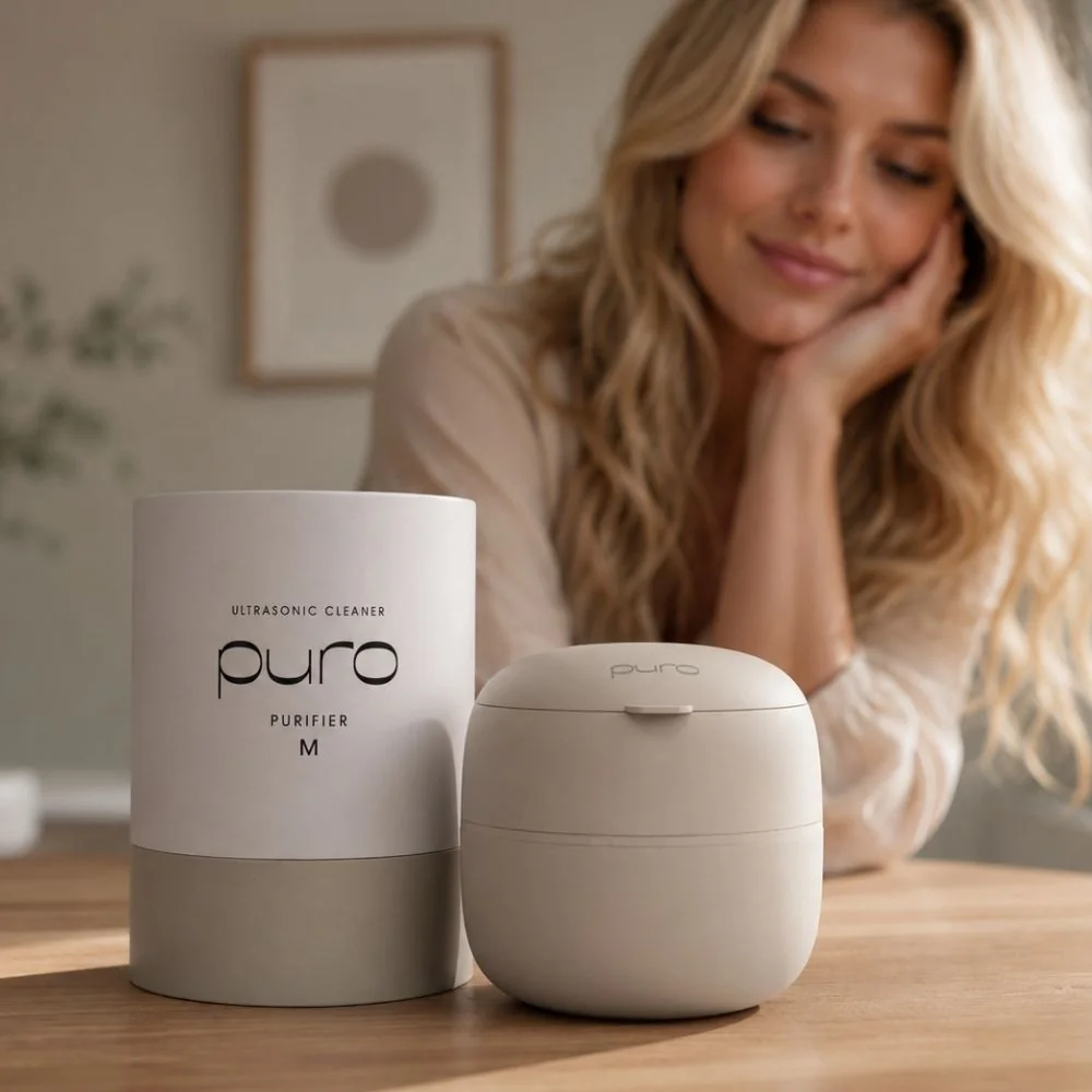 PURO Purifier M ultrazvuková čistička na rovnátka a náhrady skandinávská zelená
