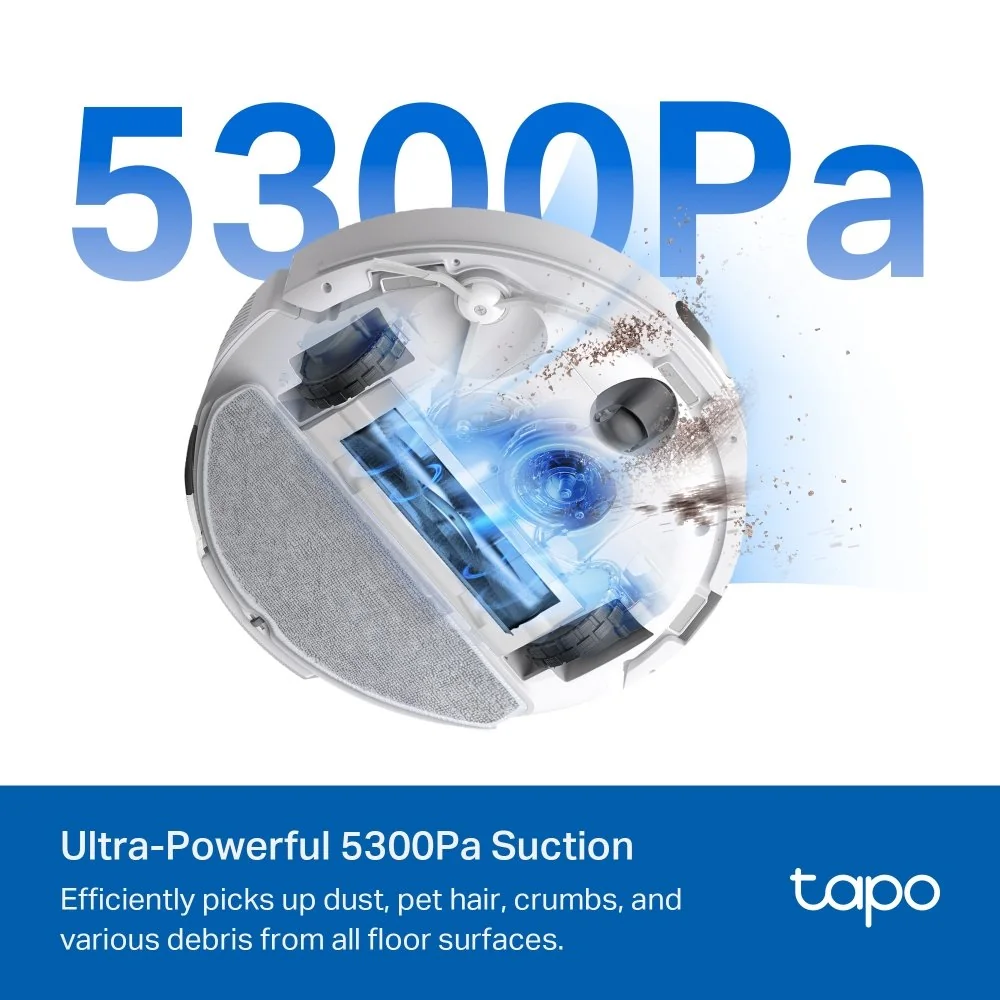 TP-Link Vysavač Tapo RV30 Max White robotický s mopem, výkon 5300 Pa
