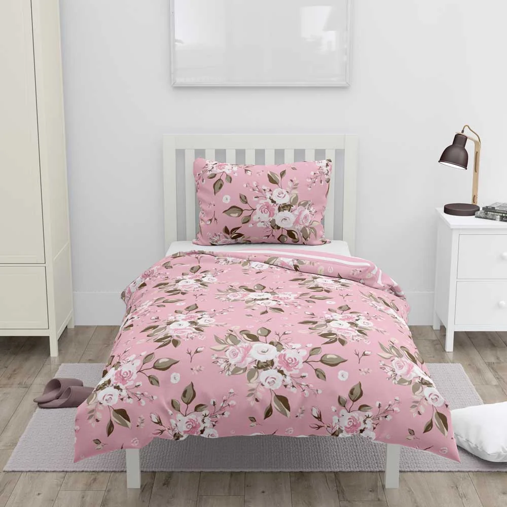 HOME ELEMENTS Povlečení bavlněné Růže a proužky