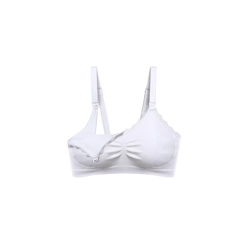 Babyono Kojící podprsenka s krajkou , bílá, C80-85 cm