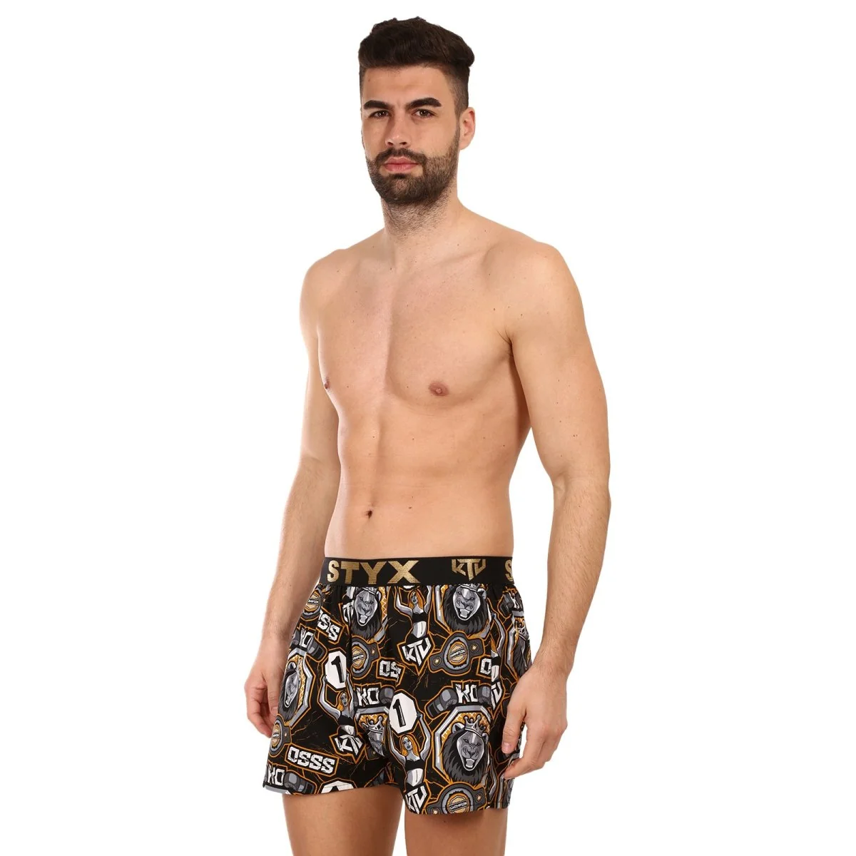 Styx Pánské trenky art / KTV sportovní guma - černá guma (BTC1655) L