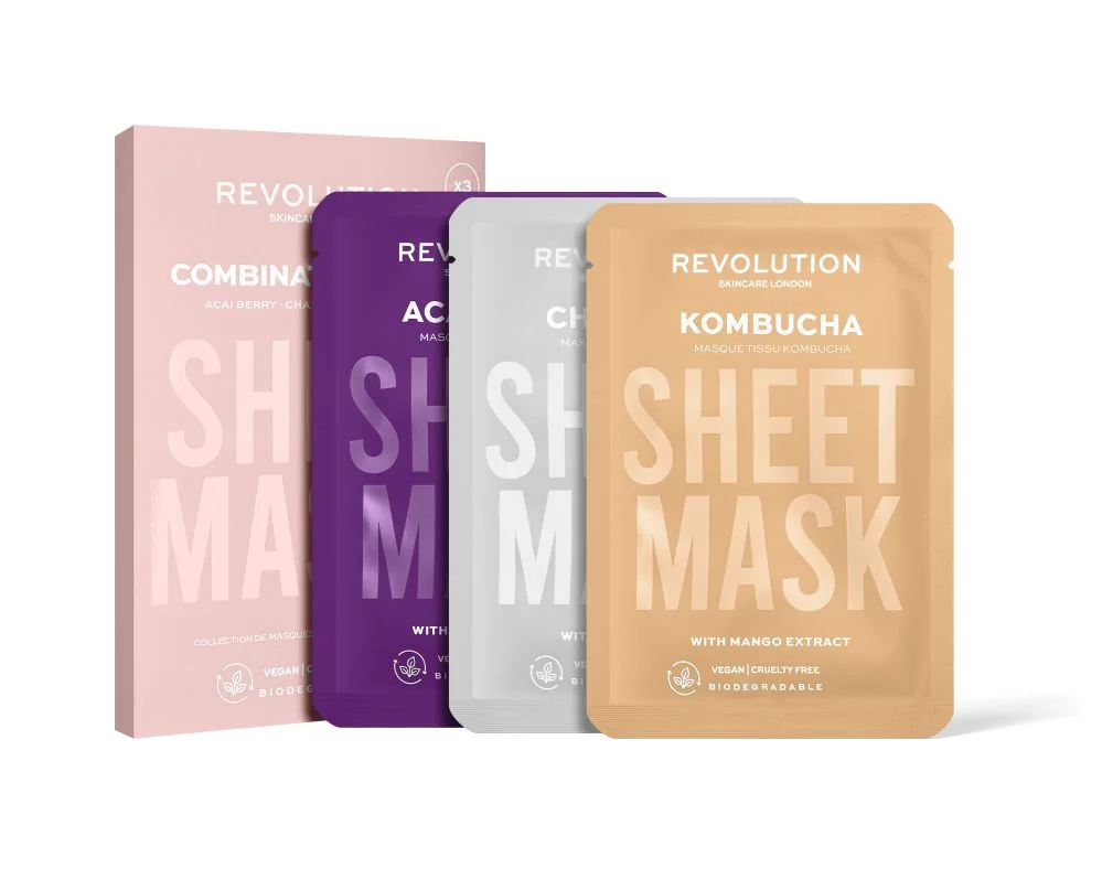 Revolution Skincare Biodegradable Combination sada pleťových masek 3 ks