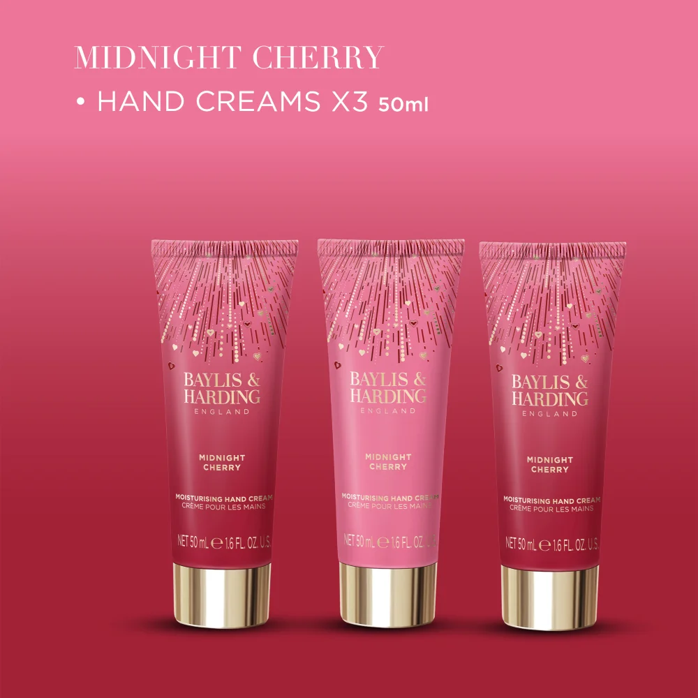 Baylis & Harding Sada krémů na ruce Midnight Cherry 3x50 ml