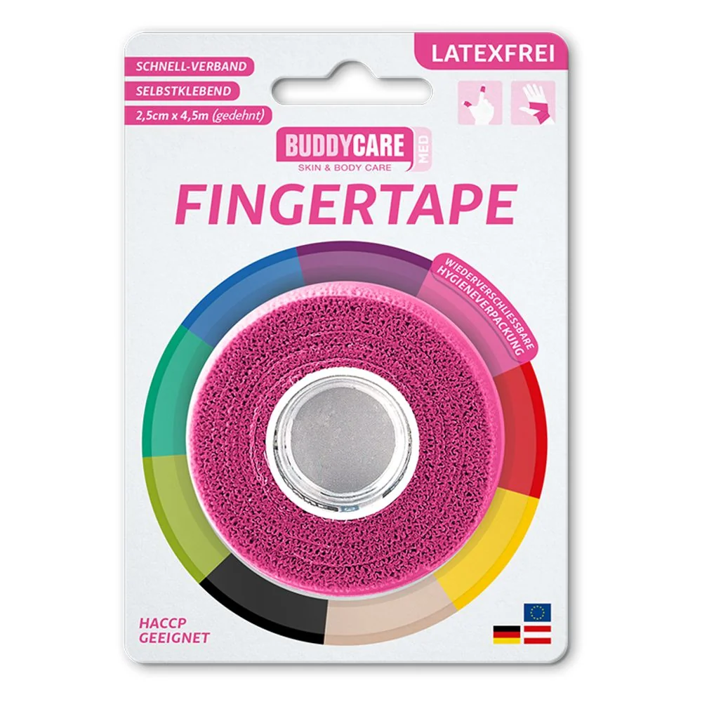 BUDDYCARE®MED Náplast na prsty 2,5 cm x 4,5 m růžová