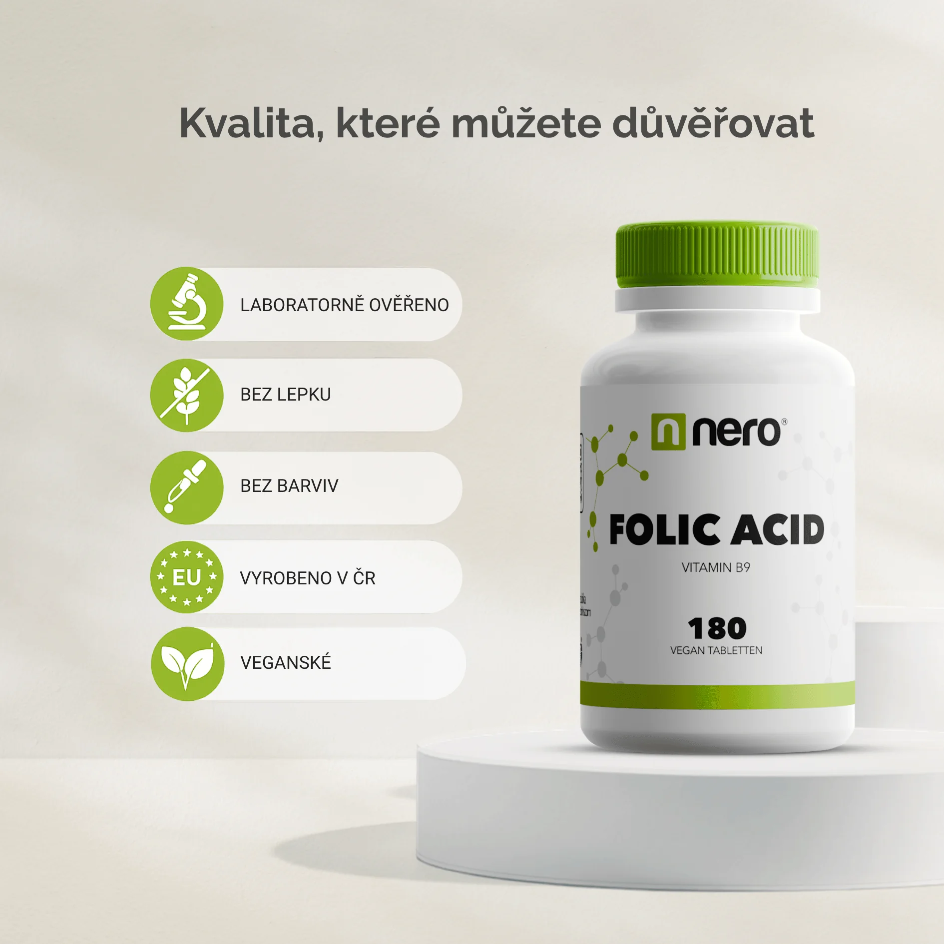 NERO Vitamin B9 Kyselina listová Premium 180 tablet