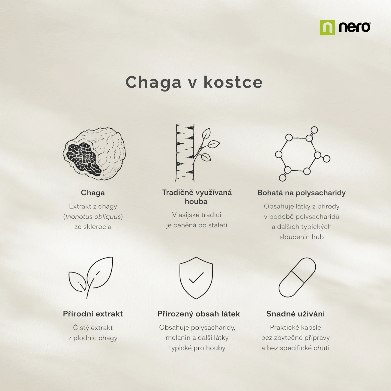 NERO Chaga 500 mg 120 kapslí