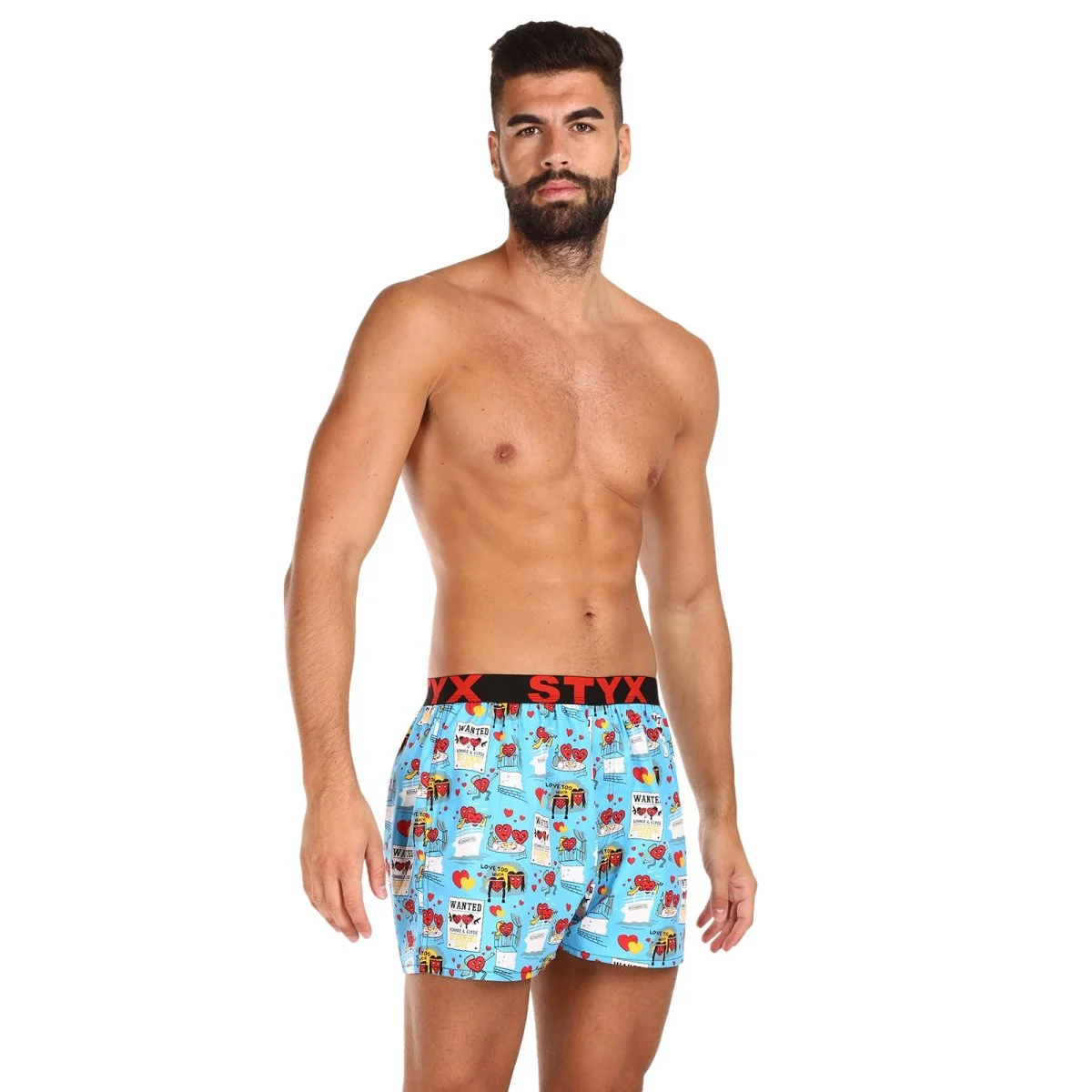 Styx Pánské trenky art sportovní guma Valentýn páry (B1756) M