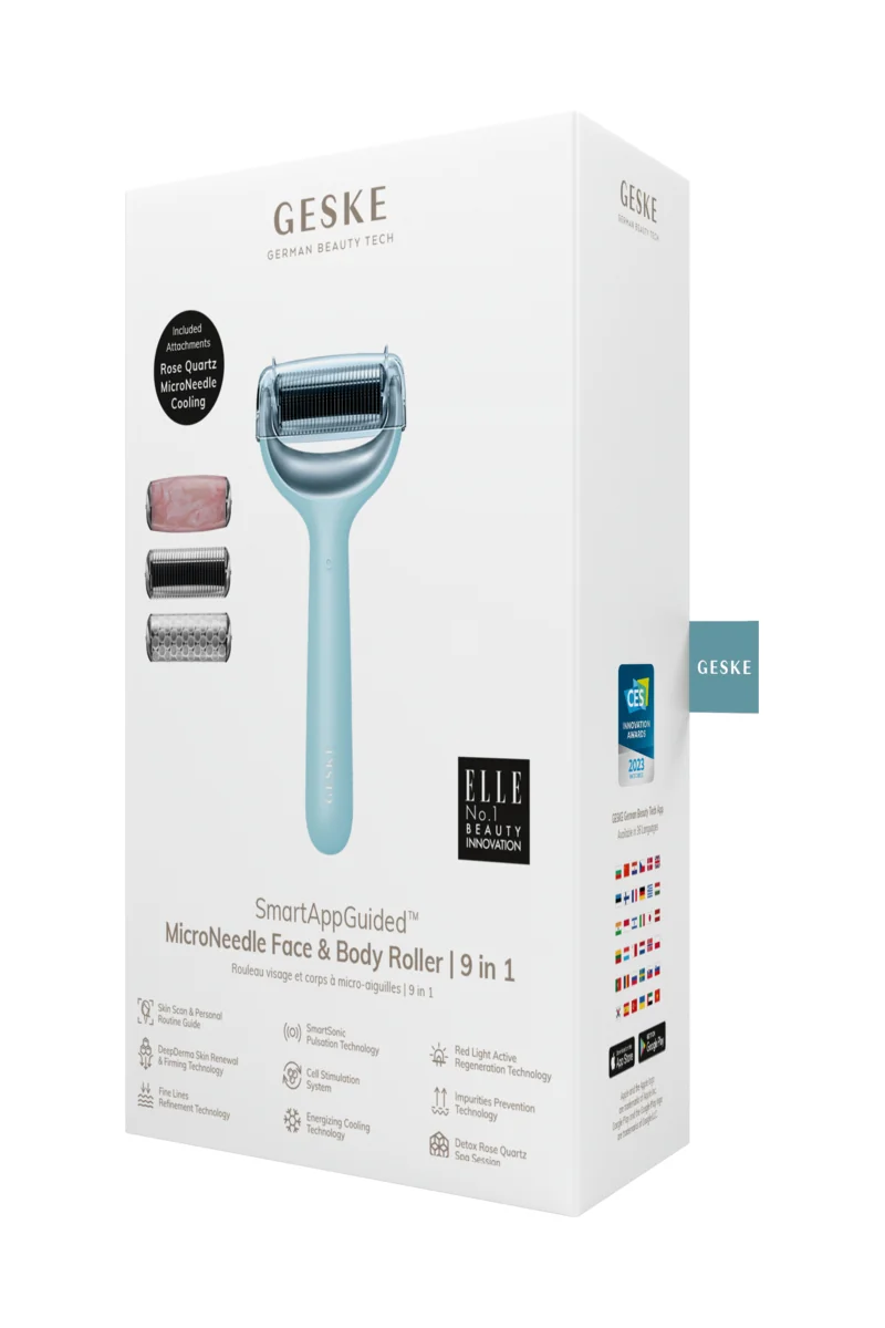 GESKE MicroNeedle Face&Body Roller 9in1 masážní váleček s mikrojehličkami turquois