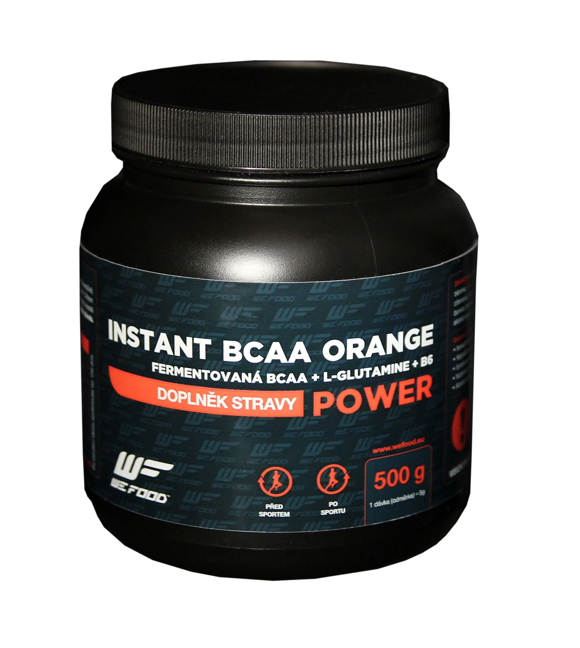 WeFood Instantní BCAA + L-Glutamine + B6 pomeranč 500 g