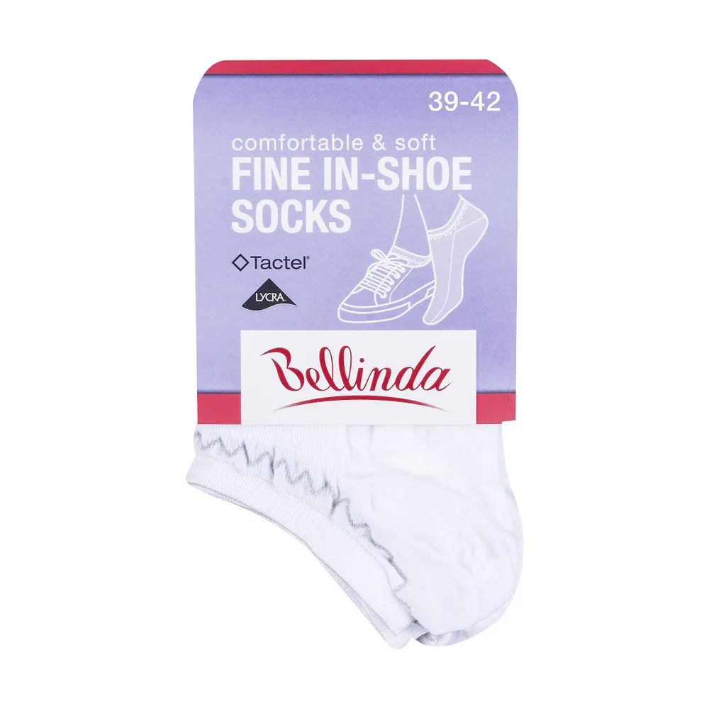 Bellinda FINE IN-SHOE vel. 39/42 dámské kotníkové ponožky 1 pár bílé