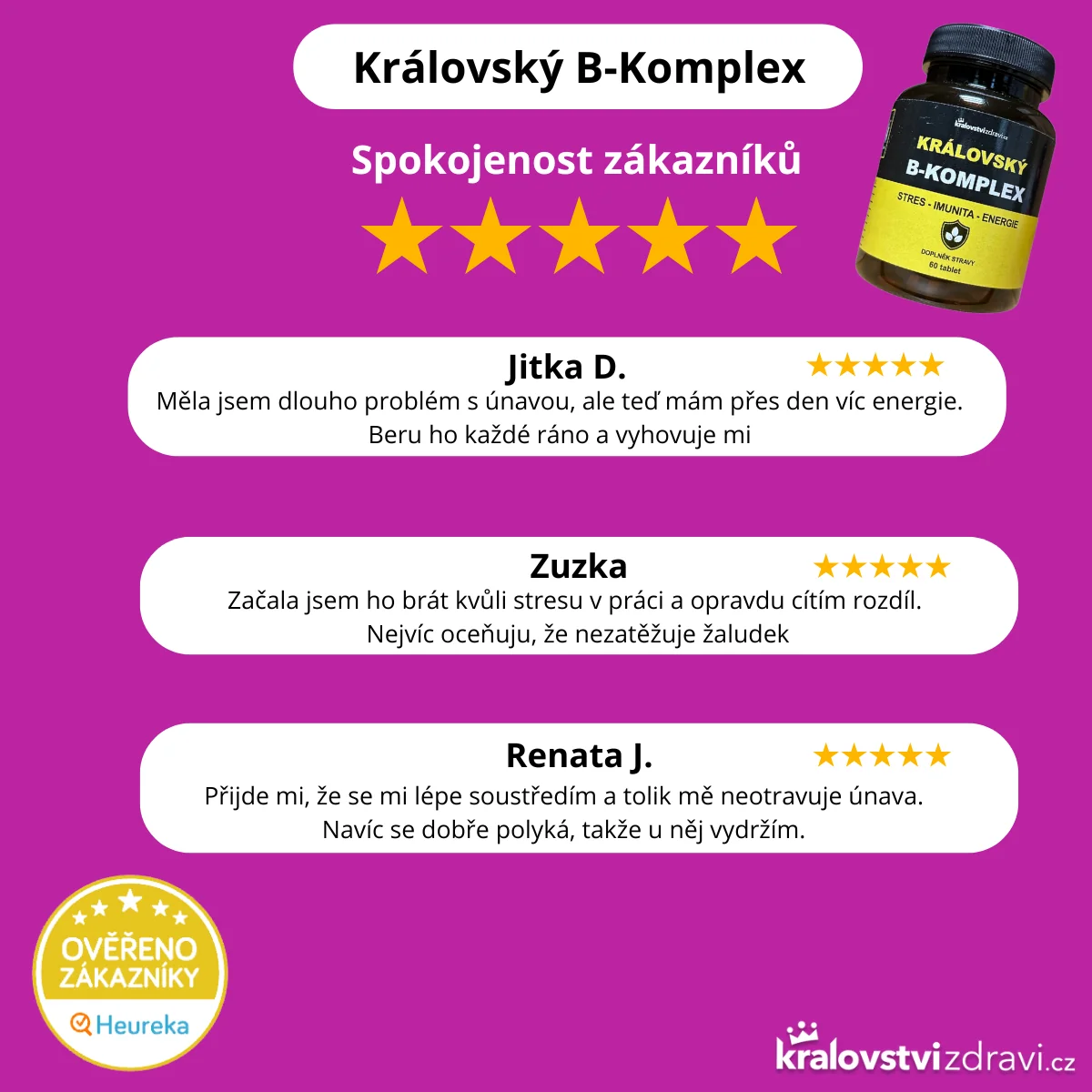 Království zdraví Královský B-Komplex + Kyselina listová, 60 tablet