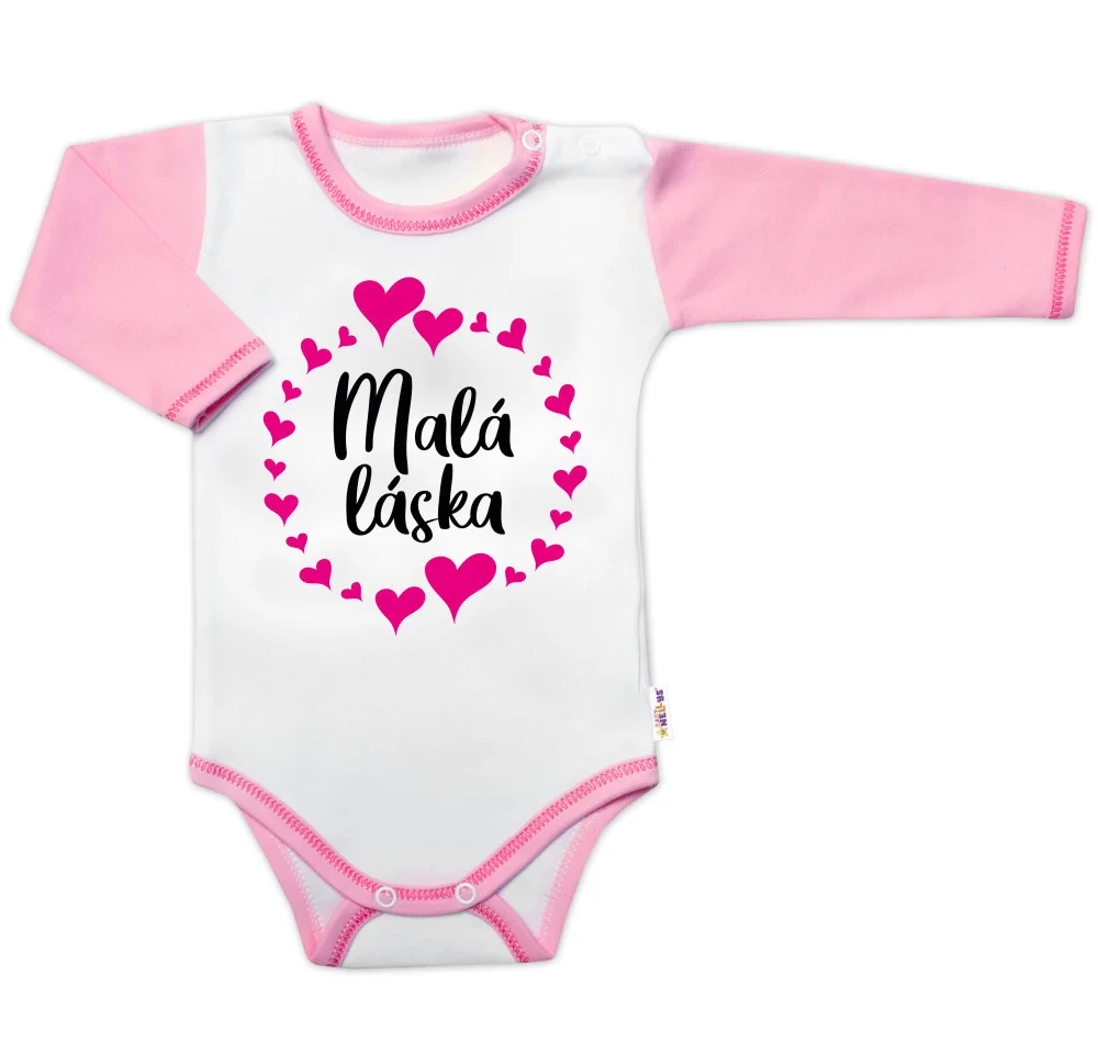 Baby Nellys Body dl. rukáv s vtip. textem   Malá láska vel.  80, holka