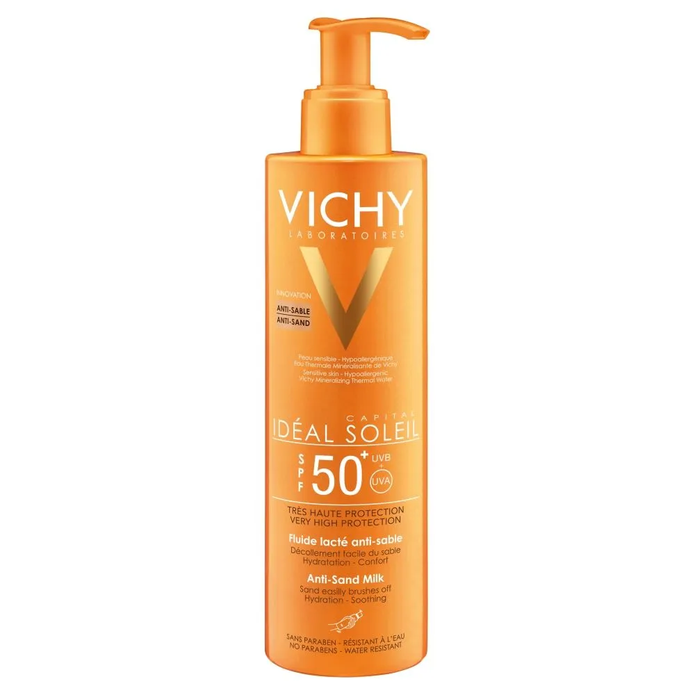 VICHY Idéal Soleil SPF50+ opalovací mléko odpuzující písek 200ml