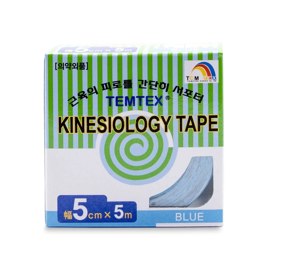 TEMTEX Kinesio tape 5 cm x 5 m tejpovací páska modrá