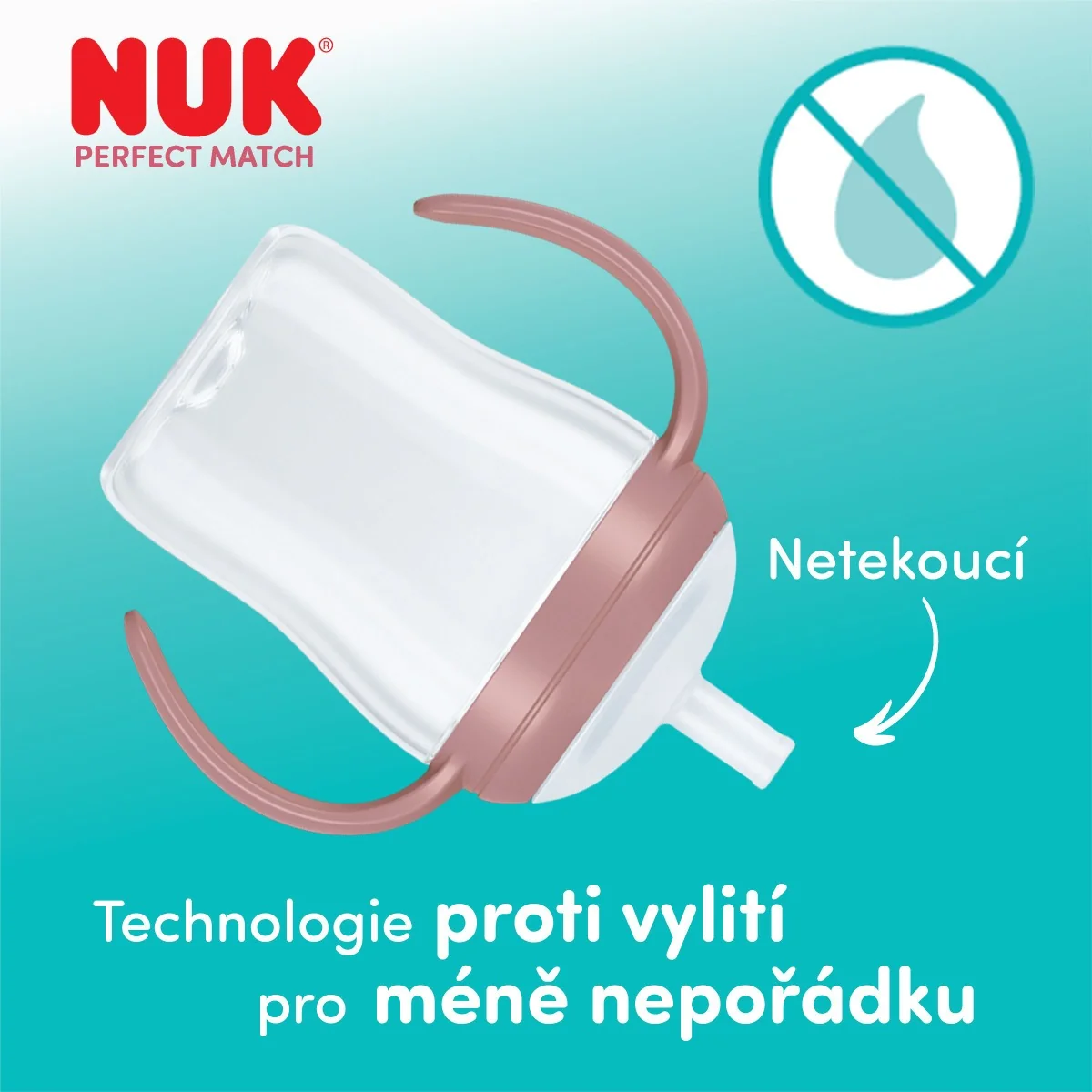 NUK Perfect Match Láhev na učení s brčkem 8m+ 150 ml 1 ks bear