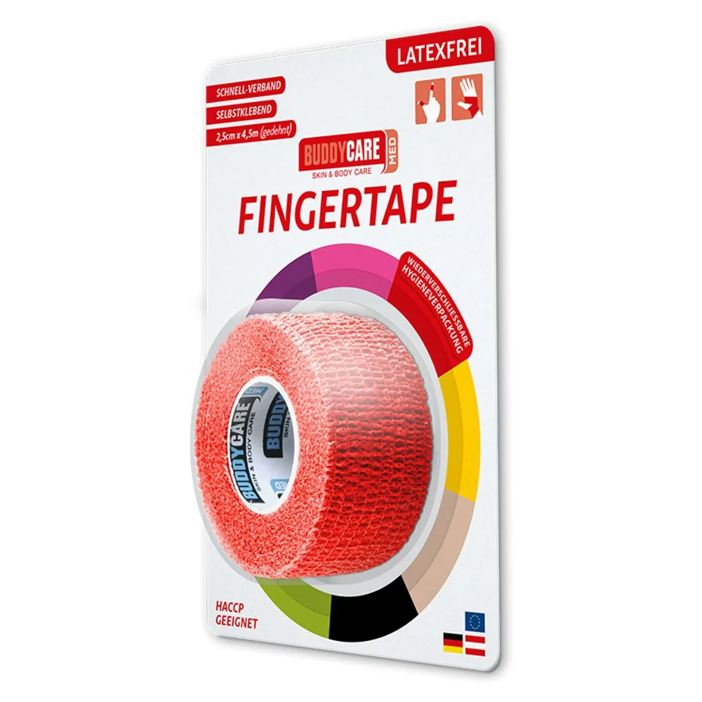 BUDDYCARE®MED Náplast na prsty 2,5 cm x 4,5 m červená