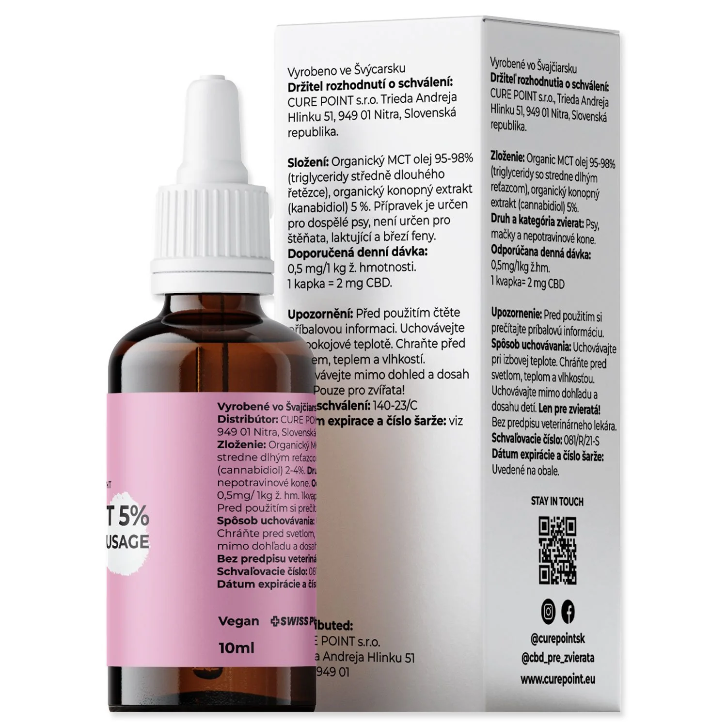 Cure Point Olej CBD PET 5% klobása 10ml