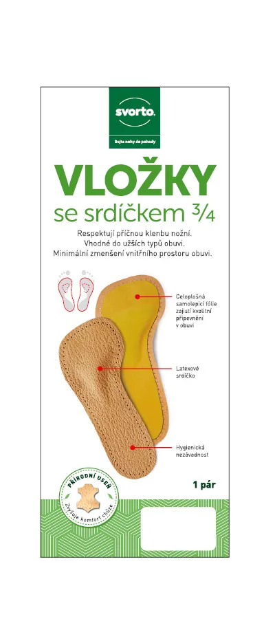 Svorto 004 Vložky se srdíčkem 3/4 vel. 39–40 1 pár