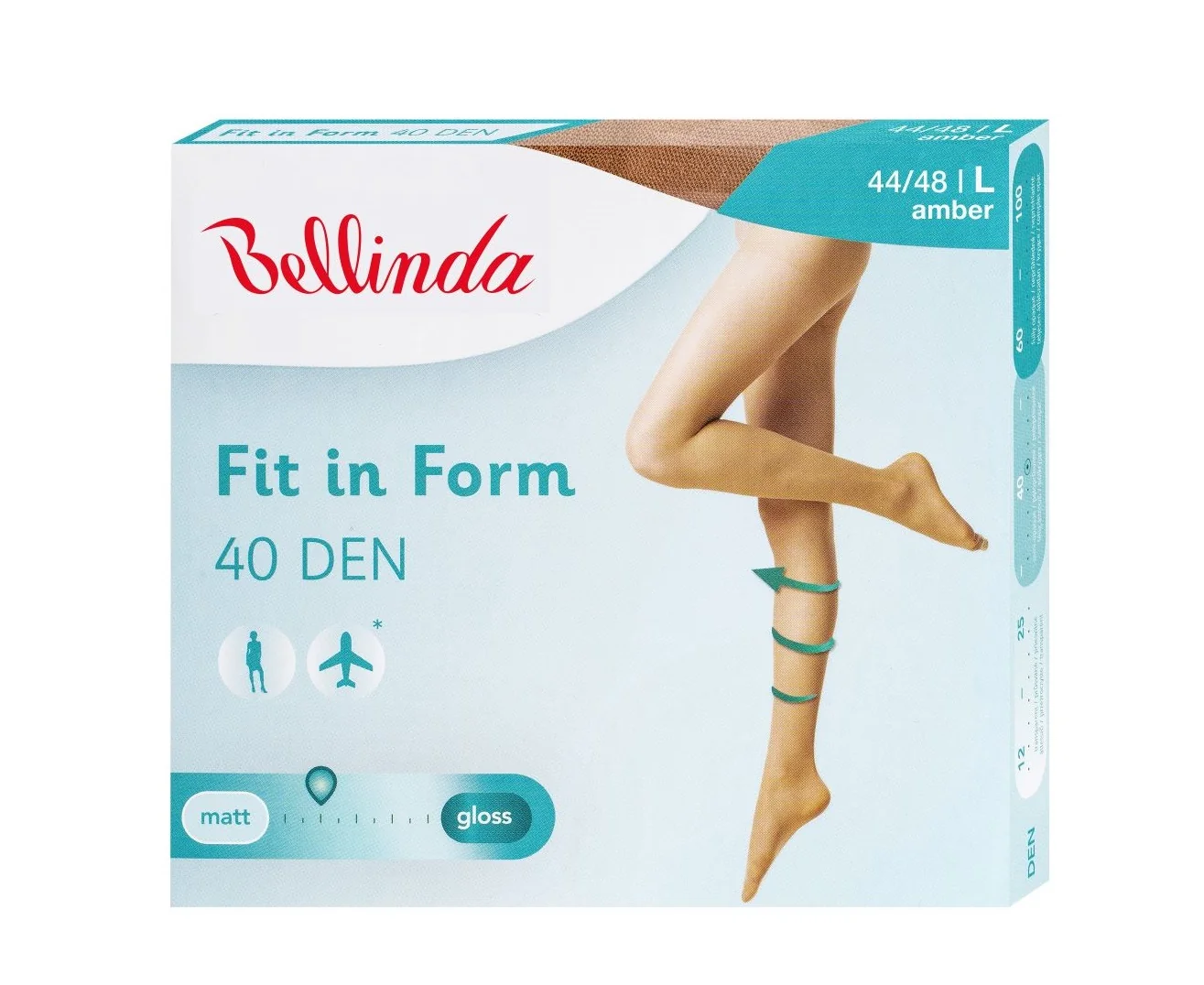 Bellinda Fit in Form 40 DEN vel.L punčochové kalhoty tělové