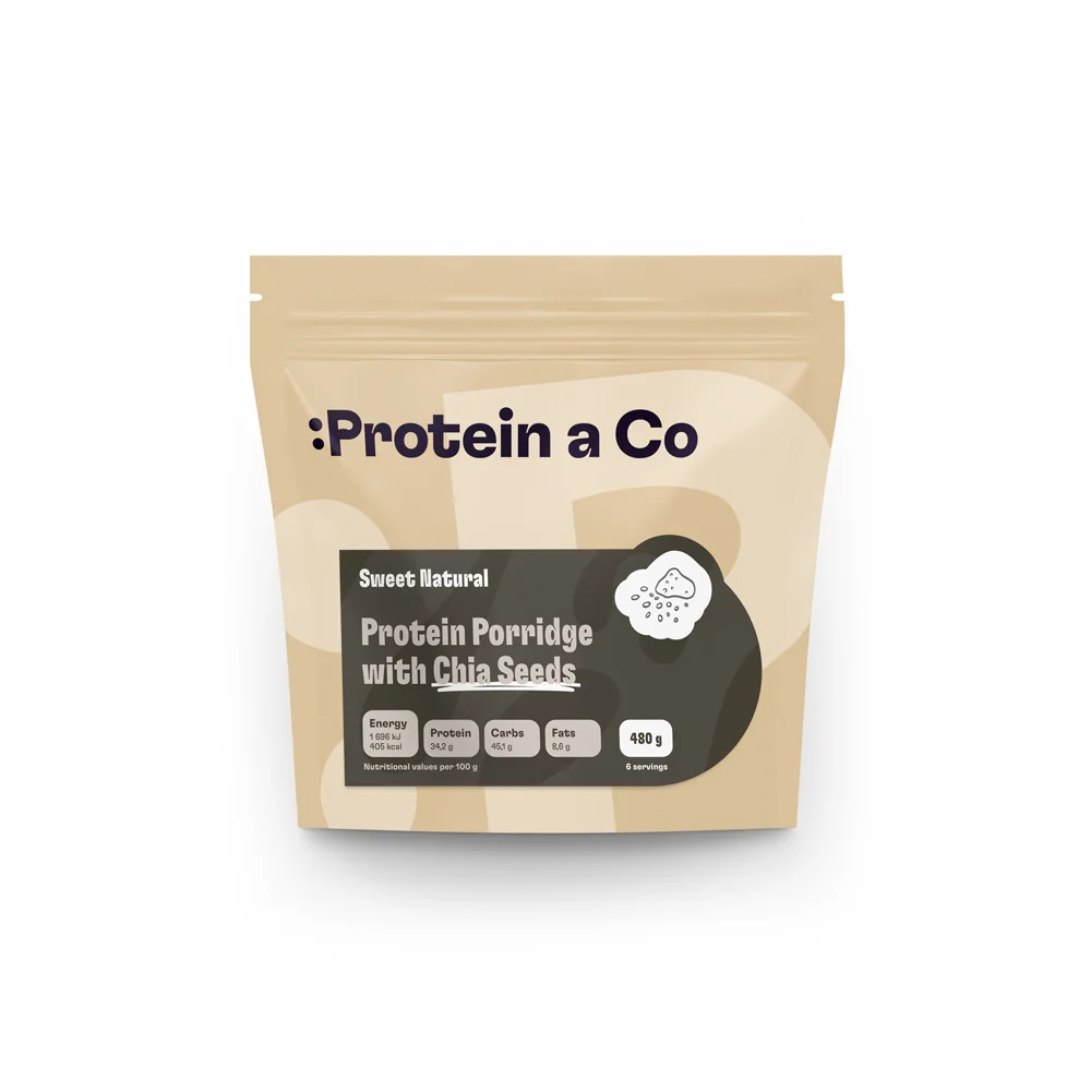 Protein&Co Proteinová kaše s chia 480 g Sweet natural