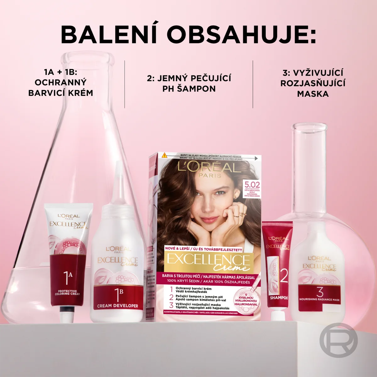 Loréal Paris Excellence Cream odstín 1 Černohnědá barva na vlasy 1 ks