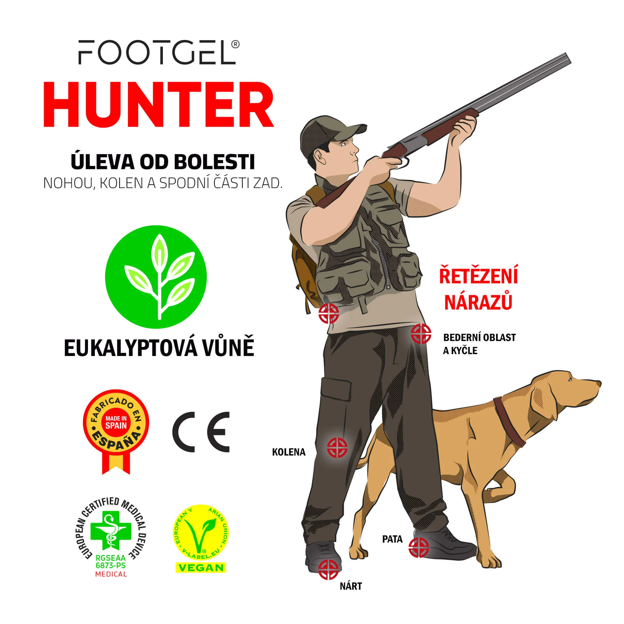 FOOTGEL Vložky do bot HUNTER EU 41-46