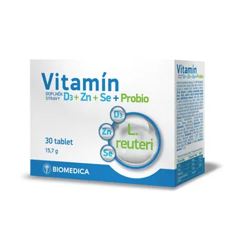 Biomedica Vitamín D3 + Zn + Se + Probio 30 tablet