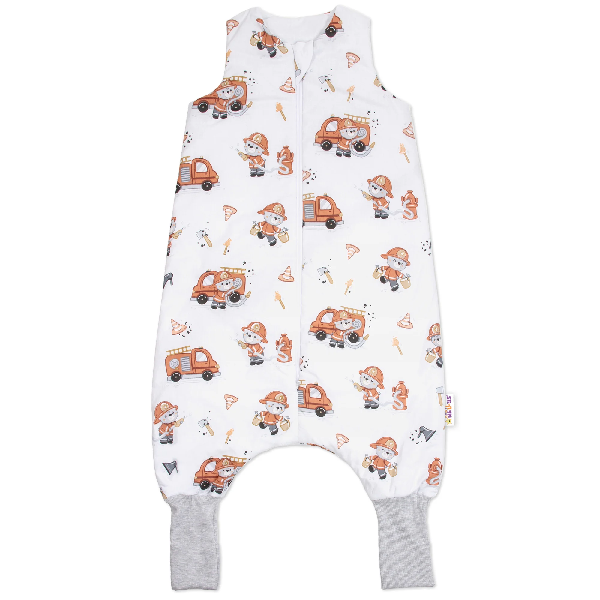 Baby Nellys Spací vak se zahrnovacími nohavičkami Baby fireman, vel. M, 86/104
