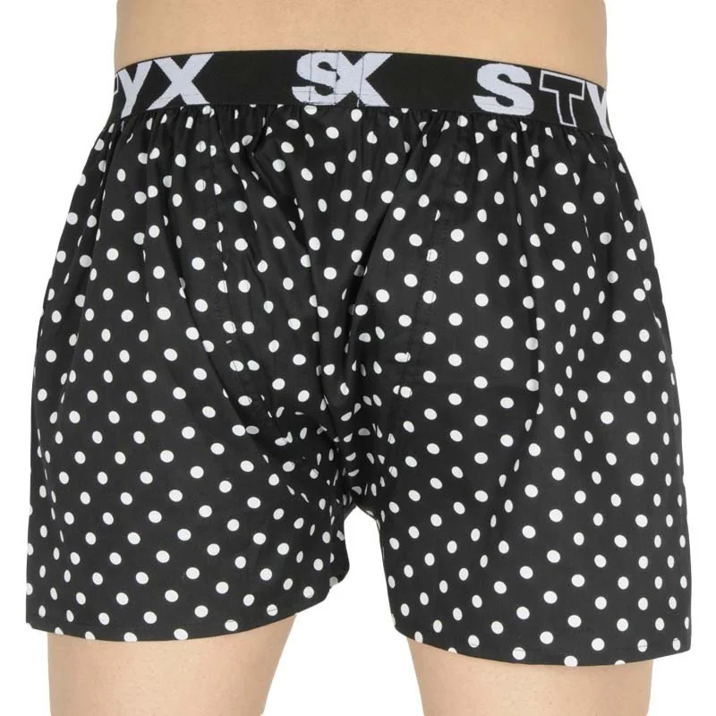 Styx Pánské trenky art sportovní guma puntíky (B1055) S