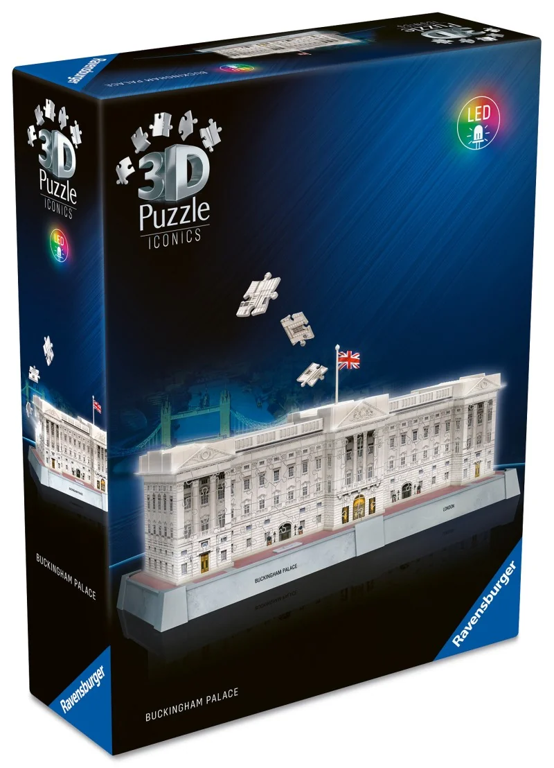 Ravensburger Puzzle 3D Iconics: Buckinghamský palác Noční edice