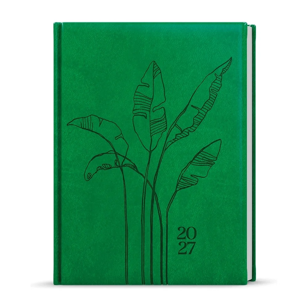 Baloušek Adam Vivella denní diář Listy 2027, jasně zelený, B6 12 × 16,5 cm