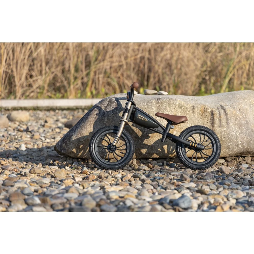 QPlay Odrážedlo Feduro Black/Golden, věk 3-6 let, do 30 kg