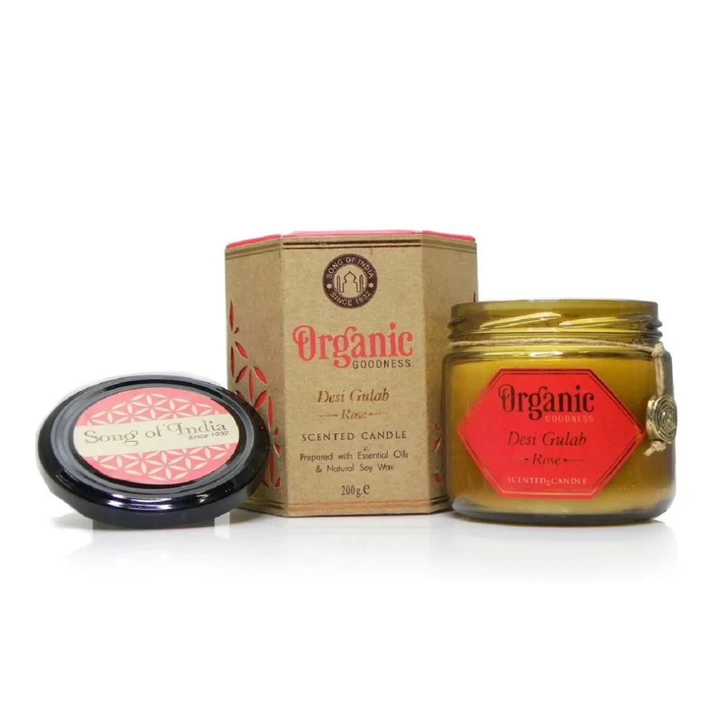 Song of India Vonná svíčka Organic Goodness - Desi Gulab Rose