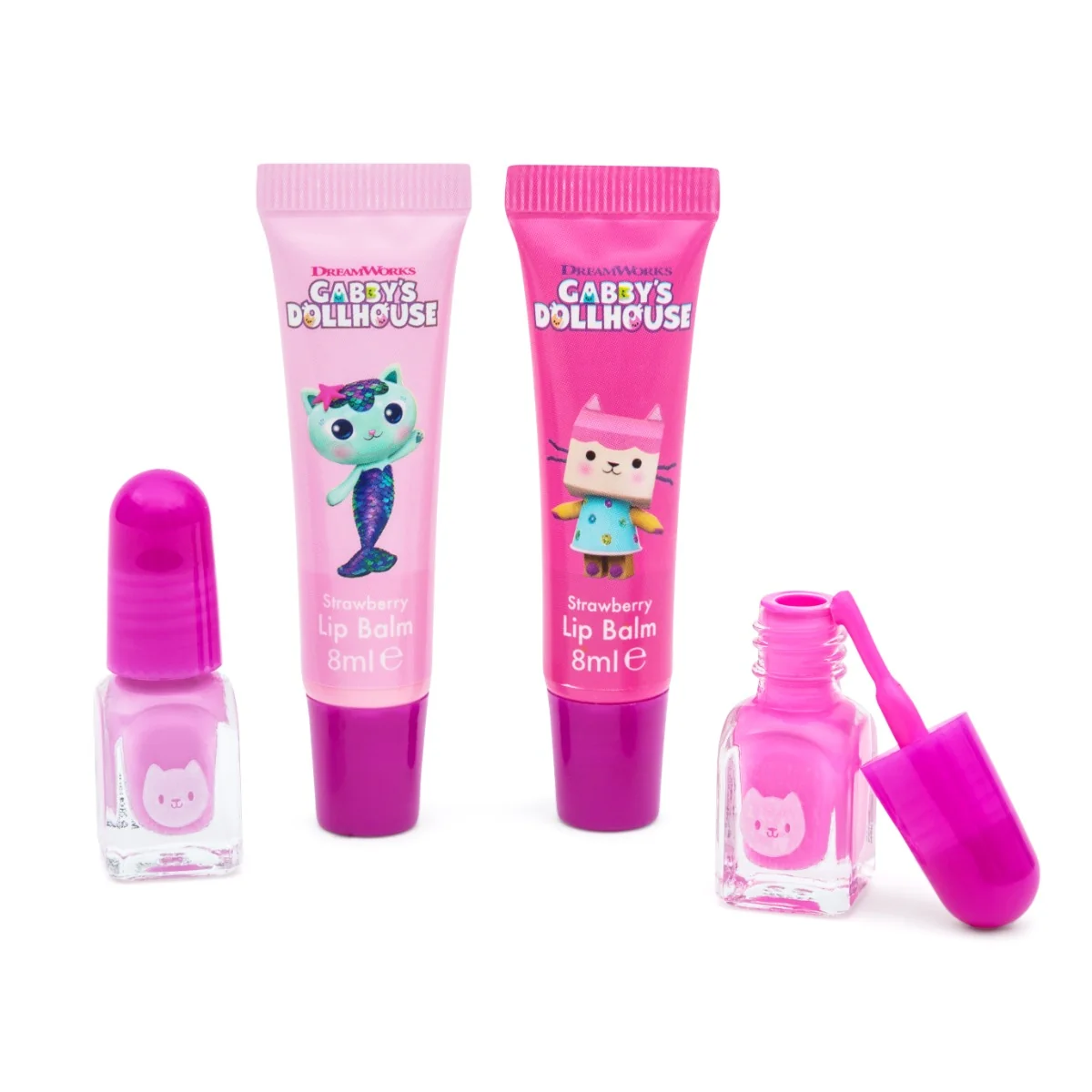 Kokomo Gabby´s Dollhouse set balzámů na rty a laků na nehty 4 ks