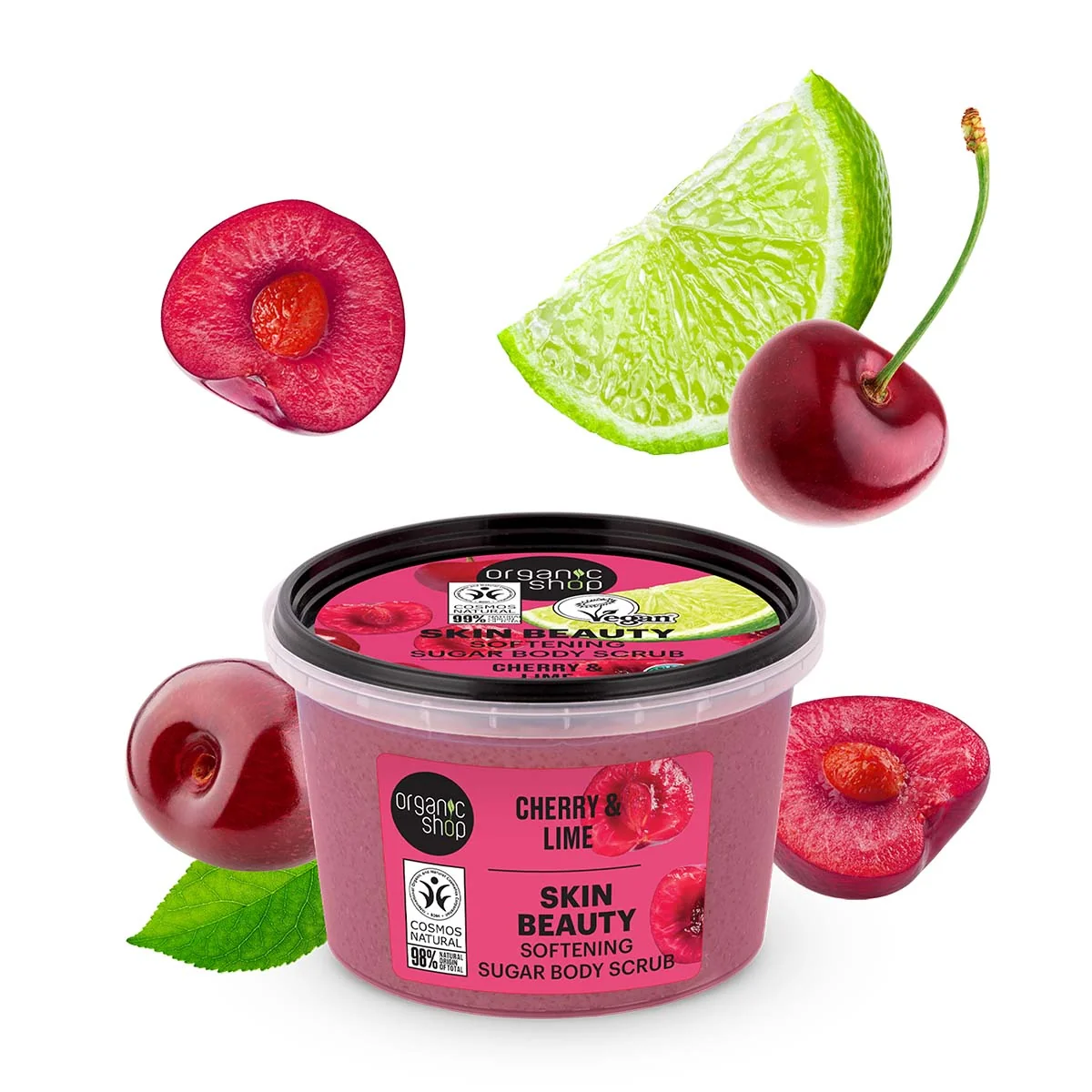 Organic Shop Tělový peeling Třešeň a limetka 250 ml